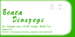 beata dioszegi business card